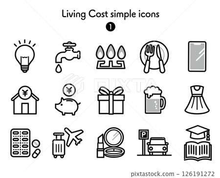 圖示集合生活費用 126191272