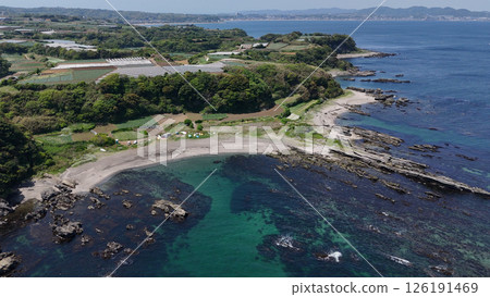 從戶津濱俯瞰三浦海岸（鳥瞰圖） - 日本神奈川縣三浦市 126191469