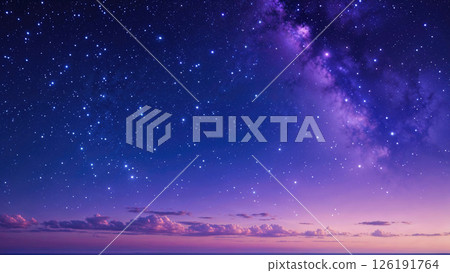 雲層後面可見的星空和銀河，夜景 126191764