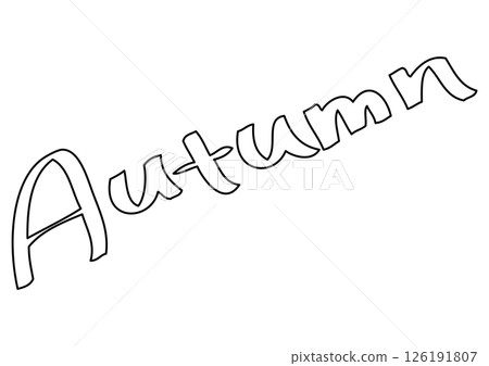 黑色手寫秋季字體 126191807