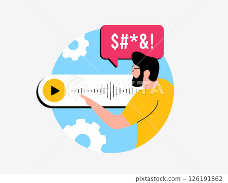 Dislike voice messages concept featuring voice note fatigue, unwanted audio messages, audio message annoyance, voice note frustration and digital communication stress vector illustration 126191862