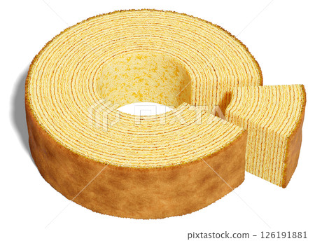 Baumkuchen (partially cut) 126191881