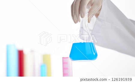 Hands Performing Scientific Experiments in a Modern Laboratory Setting. 126191939