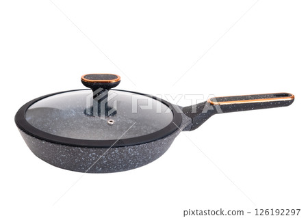 Frying pan with lid isolate on white background Frying pan with lid isolate on white background 126192297