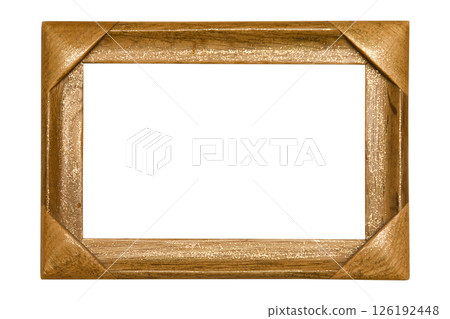 light brown frame for photo, certificate isolated 126192448