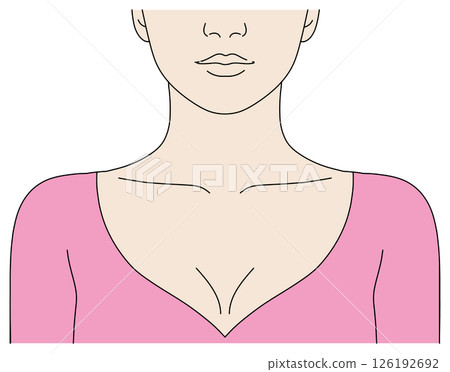 A woman in a leotard with open chest 126192692