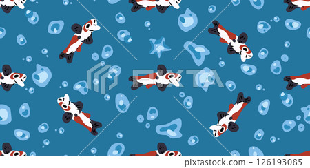 Seamless Koi Fish Pattern Seamless Koi Fish Pattern 126193085