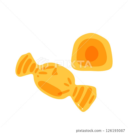 Wrapped Orange Candy Illustration Wrapped Orange Candy Illustration 126193087