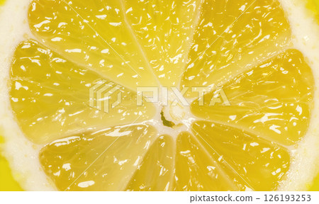 Fresh Lemon slice yellow background 126193253