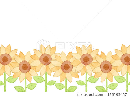 Cute sunflower background illustration Cute sunflower background illustration 126193437