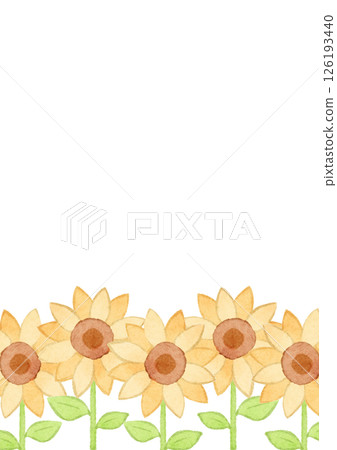Cute watercolor sunflower field background illustration 126193440