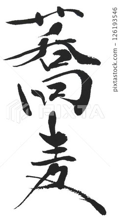 我用毛筆寫了一些蕎麥麵字。 126193546