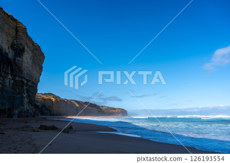 Clifton Beach and Twelve Apostles along the Great Ocean Road, Australia Clifton Beach and Twelve Apostles along the Great Ocean Road, Australia 126193554