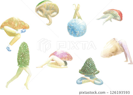 蘑菇矮人水彩插圖集03 126193593