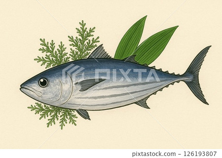 Bonito is a fish commonly eaten by Japanese people. Bonito is a fish commonly eaten by Japanese people. 126193807