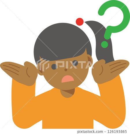 Illustration of a woman thinking, wondering, not understanding 126193865