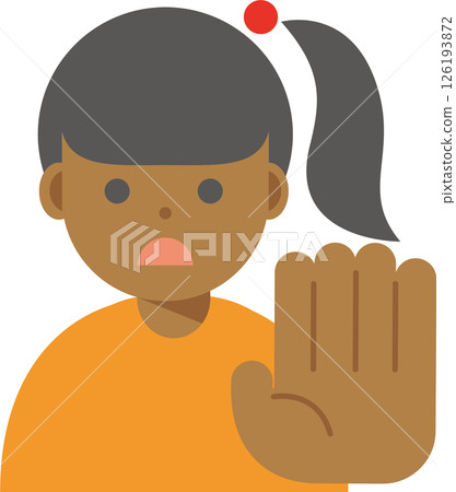 Illustration of a woman refusing or stopping Illustration of a woman refusing or stopping 126193872