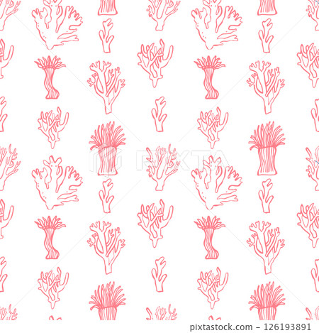 Delicate vector pattern with corals 126193891