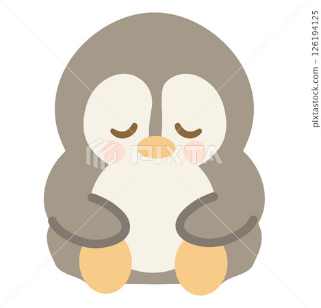 Illustration of a Sleeping Penguin 126194125