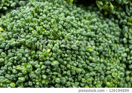 Green Broccoli Head with Detailed Texture 126194899