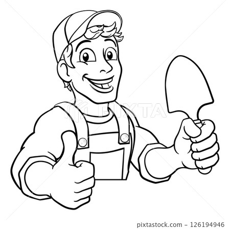 Gardener Cartoon Garden Spade Handyman Farmer 126194946