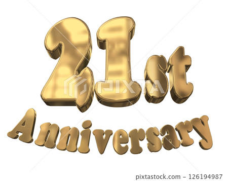 3DCG text "21st Anniversary/21st Anniversary Mark Sparkle" 126194987