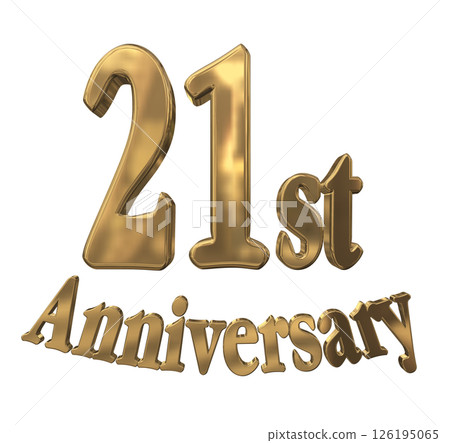 3DCG文字“21週年/21週年紀念馬克·斯帕克” 126195065