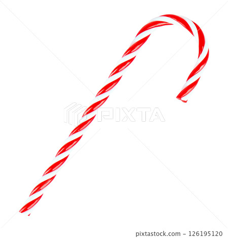 christmas candy cane red with white isolate christmas candy cane red with white isolate 126195120
