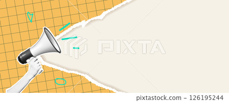 Hand Holding Megaphone with Abstract Background Hand Holding Megaphone with Abstract Background 126195244