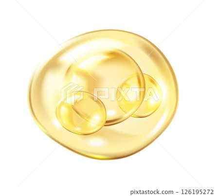 Golden bubble with collagen molecules vector illustration Golden bubble with collagen molecules vector illustration 126195272