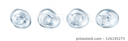 Collagen molecules bouncing inside bubbles color icons set 126195273