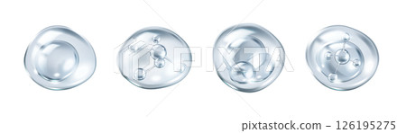 Collagen molecules encased within transparent bubbles icons Collagen molecules encased within transparent bubbles icons 126195275