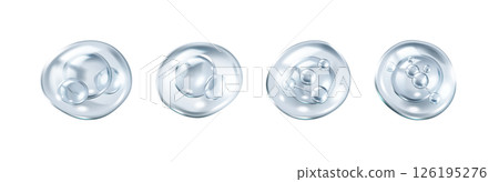 Transparent bubbles containing collagen molecules icons set 126195276