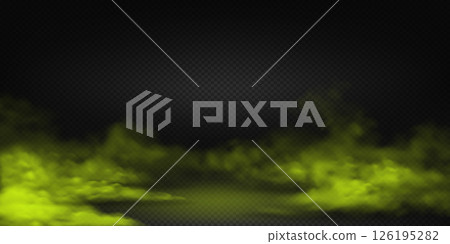 Eerie Neon Green Smoke on Dark Background 126195282