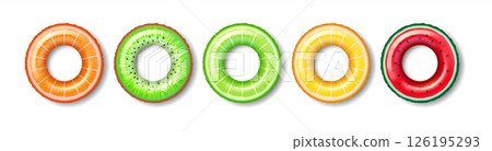 Inflatable Pool Rings Shaped Like Fruits 126195293