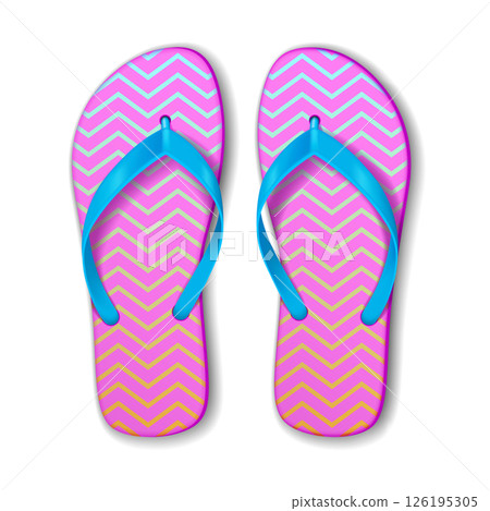 Colorful FlipFlops with Zigzag Pattern Design 126195305