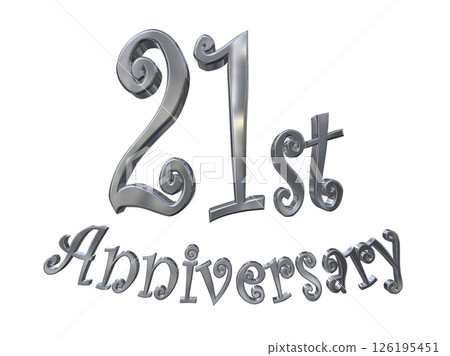 3DCG text "21st Anniversary/21st Anniversary Mark Sparkle" 126195451