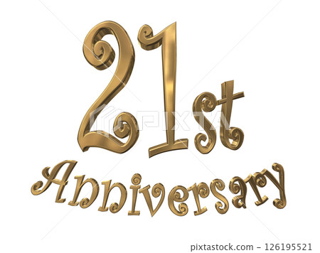 3DCG text "21st Anniversary/21st Anniversary Mark Sparkle" 126195521