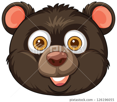 Cheerful Bear Face Illustration 126196055