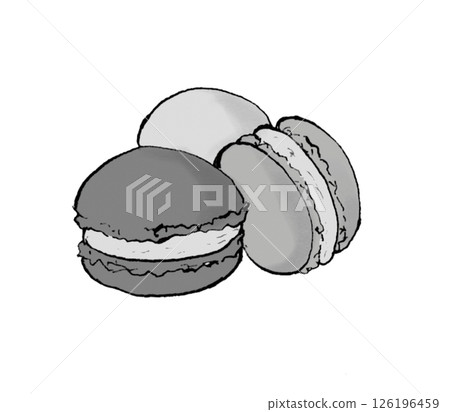 Illustration material: sweets macaroons 126196459