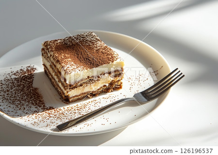 Delicious and Decadent Layered Tiramisu Beautifully Presented on a Plate for Everyone to Enjoy. A beautifully presented slice of tiramisu, perfect for dessert lovers and is ideal for food magazine Delicious and Decadent Layered Tiramisu Beautifully Presented on a Plate for Everyone to Enjoy. A beautifully presented slice of tiramisu, perfect for dessert lovers and is ideal for food magazine 126196537