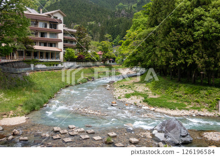 Shima Onsen in early summer: The flow of the Shima River 126196584