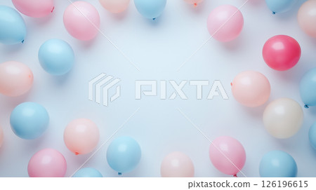 彩色氣球的圖像，白色背景 126196615