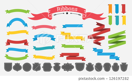 Colorful Ribbons Set for various Creative Design and Artistic Projects 126197282