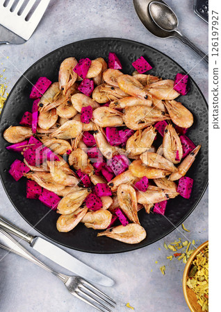 Grilled shrimps or prawns, for ketogenic diet. Grilled shrimps or prawns, for ketogenic diet. 126197927