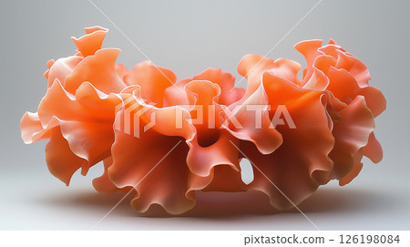 Colorful coral structure showcasing intricate forms and vibrant hues 126198084