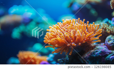 Colorful coral thriving in a vibrant underwater ecosystem 126198085