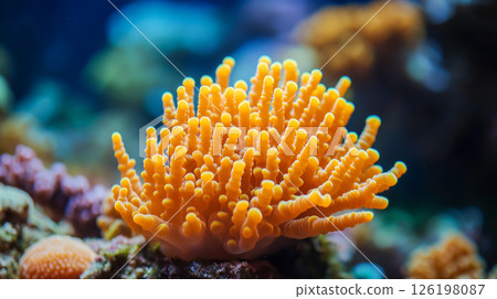 Colorful coral thriving in a vibrant underwater ecosystem Colorful coral thriving in a vibrant underwater ecosystem 126198087