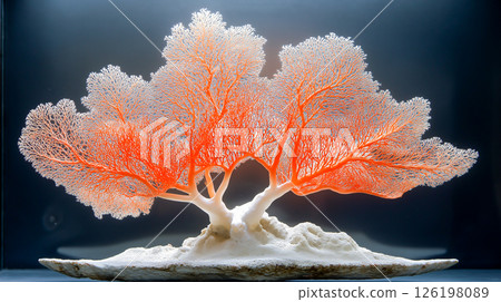 Colorful coral formation showcasing intricate details in a marine setting Colorful coral formation showcasing intricate details in a marine setting 126198089