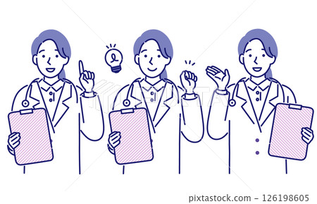 Simple vector illustration pose pattern of a female doctor 126198605